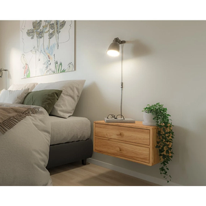 High Quality Wooden Nightstands - Wall Mounted, 2 Drawers, <b>Bedside</b> Table Organizer for a Charming Bedroom - Product Image 6