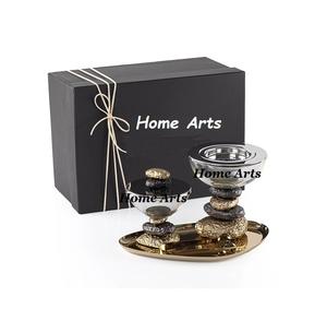 Tamaño y forma personalizados Mabkhar Acero inoxidable Color dorado decorativo Mabkhar con bandeja y caja de almacenamiento y pinzas - Product Image 1