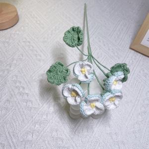 Ramo de Flores Tejido a Crochet, Producto Terminado, DIY, Flor de Pansy Preservada, Flor Artificial, Flor de Lana, Regalo para el Día del Maestro - Product Image 6