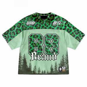 Mode maille Jersey surdimensionné Streetwear personnalisé t-shirt respirant léger haut d'été pour hommes femmes tenue décontractée - Product Image 4