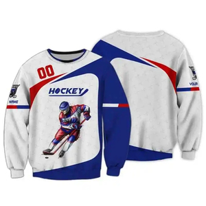 Maillot de hockey sur glace en polyester 100% personnalisé de haute qualité avec logo imprimé dernière conception de vente en gros avec service OEM - Product Image 3