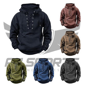 Jersey Retro con cordones para hombre, sudadera táctica para gimnasio, chaqueta holgada, sudadera de carga atlética, fabricante personalizado para invierno - Product Image 4