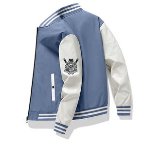 Personalizar rayas Teddy Slim Vintage Letterman Varsity chaquetas lavadas bordadas hombres chaquetas de Bombardero - Product Image 2