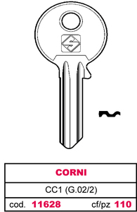 Chiave in Ottone Cc1 (g.Vac 2) per Corni - Product Image 1
