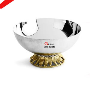 Tazón de comida de aluminio y metal con acabado dorado brillante de buena calidad para restaurante y bar de hotel - Product Image 3