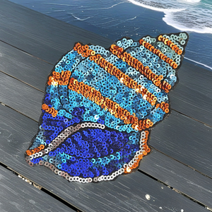 Ocean Shell <b>Sequin</b> Plastic PVC Iron-On Patch for Hats and Textile Decoration - Product Image 1