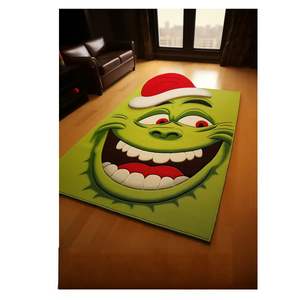 <b>Modern</b> Christmas Grinch High Pile Waterproof Handmade NewZealand Wool Area <b>Rug</b> 4x6 & 9x12ft for Home Office <b>Living</b> & Kids <b>Rooms</b> - Product Image 1