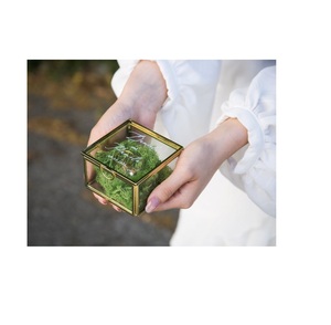 Présentoir à bijoux de luxe en laiton et verre avec surfaces réfléchissantes et accents dorés pour un attrait intemporel - Product Image 3