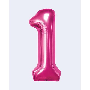 Palloncini Numero Fucsia N1 45cm 12 pz in Confezione - Product Image 1