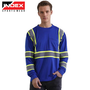 เสื้อทำงาน Hi Viz สำหรับผู้ชายเสื้อทำงานมีกระเป๋าแขนยาวสะท้อนแสงระบายอากาศได้ดีมองเห็นได้ชัดเจน - Product Image 6