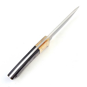 Couteau à lame fixe en acier 12c27 artisanal de style nordique, manche en bois, étui en cuir vertical, OEM, lame pleine, couteau à désosser, chasse - Product Image 3