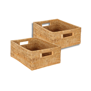 Panier en rotin artisanal, paniers en osier, fibres naturelles vietnamiennes de qualité supérieure pour le rangement à domicile et l'attrait esthétique, personnalisation - Product Image 1