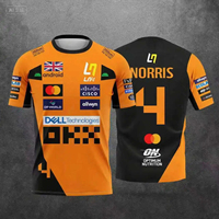 Kaos Lando Norris NO.4 2025 Gaya Balap Lengan Pendek, Pakaian Olahraga Bernapas untuk Olahraga Ekstrem dan Sepak Bola