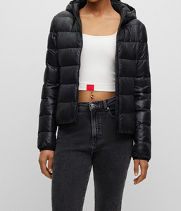 Shinny <b>Cropped</b> Long Sleeve Oversized Waterproof Windproof OEM Hot Sale Winter Casual Wear Women's Dyed Cotton <b>Puffer</b> <b>Jacket</b> - Product Image 1