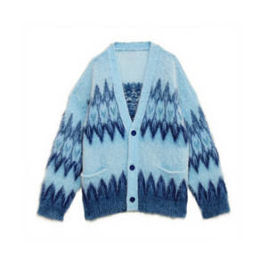 Suéter Cárdigan Cruzado de Invierno, Simple y Moderno, 100% Lana, Diseño de Punto Acogedor para Hombre con Estampado - Product Image 5