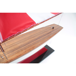 Yachts classiques européens modèle bateau en bois pour étang plateau fait à la main pour la décoration intérieure style moderne avec boîte incluse - Product Image 3