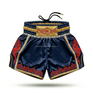 Ready to Ship Luxury Muay Thai <b>Shorts</b> Plain 100% <b>Polyester</b> for Custom Embroidery Wholesale High Quality Kickboxing Trunks <b>Shorts</b> - Product Image 4