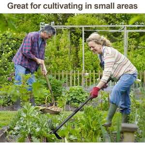 Houe de jardin industrielle haut de gamme de 45 pouces avec manche long en métal et lame en acier au carbone (8 pouces) – Outil 2-en-1 pour la culture et le désherbage - Product Image 4