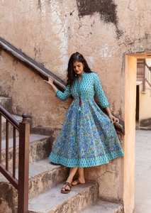 Robe en coton bohème Skye, imprimée à la main, robe d'été éthique - Product Image 5