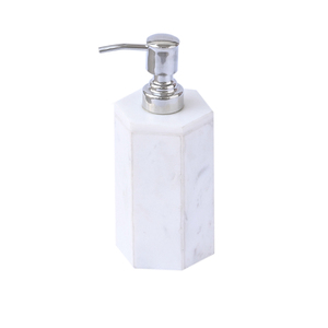 Hot Deal Standard Quality Hexagon White Marble <b>Soap</b> Dispenser for Hotel and Home Bathroom Decor Affordable Stone Accessory - Product Image 1