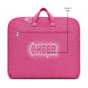 Custom <b>Glitter</b> PU Cheerleading Rhinestone Garment <b>Bag</b> Personalized Competition Team Uniform Travel Organizer For Cheer Girls - Product Image 1