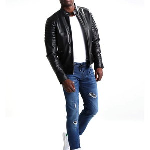 Veste en cuir de haute qualité sur mesure pour hommes, col montant saison d'hiver, prix raisonnables nouveauté - Product Image 6