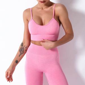 Conjunto de yoga para mujer Fitness Deportes Gimnasio Ropa Mujer Gimnasio Yoga Conjunto Entrenamiento Rosa Conjuntos Yoga Top y ropa deportiva - Product Image 3