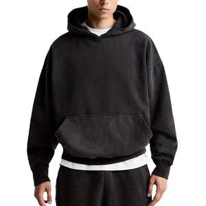 Sweat à capuche tendance pour homme, polaire épais, fermeture éclair, vêtements d'hiver, vente en gros personnalisée, sweat à capuche délavé à l'acide pour homme - Product Image 1