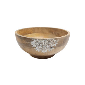 Bol à fruits rond en bois d'acacia pour ustensiles de cuisine de table Saladier pour la maison et les hôtels Bols de service pour la nourriture et les collations - Product Image 1