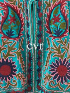 Manteau en velours brodé à la main, col mandarin, manches longues, motif floral, vêtements d'extérieur bohèmes pour femmes adultes, vêtements d'automne - Product Image 4