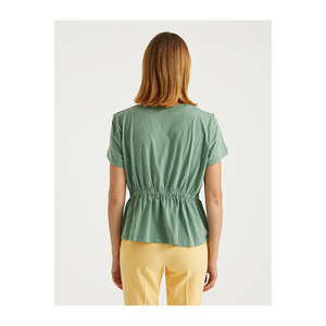 Camiseta Deportiva de Manga Corta con Cintura Fruncida para Mujer - Product Image 5