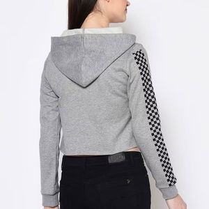 Sudadera Corta de Diseño Profesional, Ajustada, para Mujer, Ropa de Calle, 100% Algodón, de Alta Calidad, Moderna, para Invierno, con Logotipo Frontal - Product Image 4