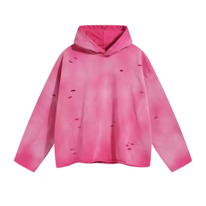Sweat à capuche pour homme coupe classique délavé à l'acide 100% coton, effet soleil éclairé, technique de teinture unie, hiver, écologique, vente en gros - Product Image 3