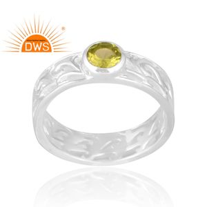 Amazing Design 925 Sterling Silver Natural Peridot Gemstone Ring Custom Jewelry For Women Gift For Her - Product Image 1
