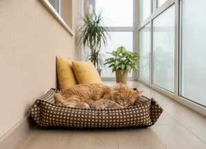 Lit pour animaux de compagnie convertible de qualité supérieure Amistar, pour chats et chiens de petite race, fabriqué en tissu Oxford durable, motif à carreaux - Product Image 5