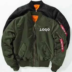 Veste de pilote MA-1 personnalisée avec logo d'usine, printemps automne, coupe-vent, imperméable, veste bomber d'extérieur pour homme - Product Image 1