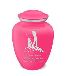 Urnas de cremación de Golf personalizadas para adultos con abrazo rosa brillante para cenizas humanas, urna funeraria grande para hombres y mujeres, urnas de tamaño personalizado - Product Image 3