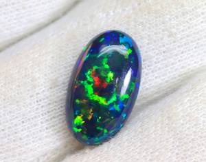 พลอยโอปอลสีดำสไตล์เอธิโอเปียนยอดเยี่ยมอัญมณีกาแล็กซีโอปอลสีดำขัดเงาเรียบเนียนพลอยโอปอลทรงหลังเบี้ยโอปอลสำหรับทำเครื่องประดับ - Product Image 4