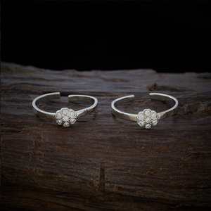 Zircon <b>Toe</b> <b>Ring</b> 155056 for Wedding Engagement or Gift Featuring Diamond As the Main Stone - Product Image 3