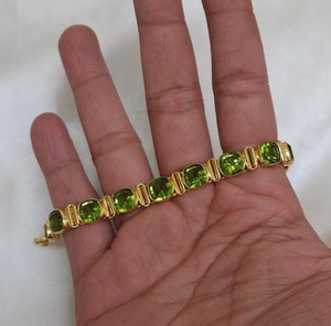 Peridot Gemstone <b>Bracelet</b> 925 <b>Sterling</b> <b>Silver</b> 14k Gold Plated Jewelry For Women Elegant Luxury Gift - Product Image 6