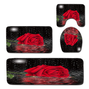 Ensemble de tapis de salle de bain imprimés sur mesure avec motif animal, rideau de douche antidérapant, tapis de bain - Product Image 5