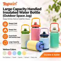 Botol Termos Vakum Stainless Steel 2.8L 4L Dinding Ganda Terisolasi dengan Pegangan untuk Perjalanan, Gym, dan Berkemah