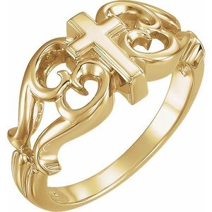 Sculptural Cross Gold Rhodium Plated Fashion <b>Ring</b> 18K Inlay Christian Hip Hop Gemstone Fashionable Jewelry IGI Perfect Gift - Product Image 1