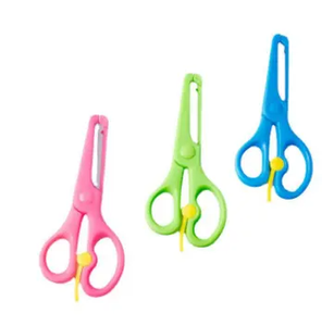 กรรไกรสเตนเลสสตีลพร้อมใบมีดปลายแหลมเพื่อความปลอดภัยเครื่องเขียนชิ้นแรกสำหรับนักเรียนเด็กเล็ก - Product Image 3