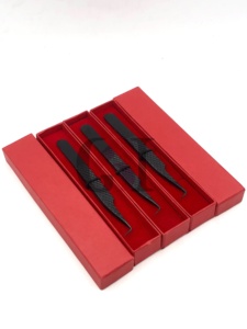 Pinzas para Extensión de Pestañas de Plasma Negras de 90 Grados GETUP BROSONS IMPEX de la Mejor Calidad, Acero Inoxidable, Punta Serrada de 10 mm, Antiestáticas - Product Image 6
