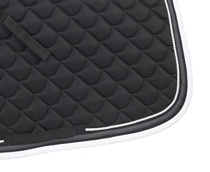 Tapis de selle anglais noir mat de haute qualité confortable respirant mousse souple rembourré coton Polyester utilisation équestre - Product Image 3