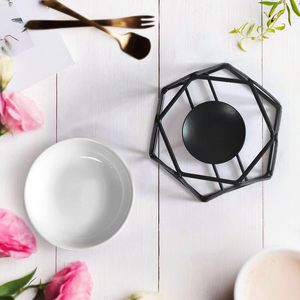 Portavelas de Cerámica para Velas de Té, Quemador de Aceite, Difusor de Aroma de Aceites Esenciales e Incienso, Horno, Decoración Elegante de Metal Negro para el Hogar - Product Image 2