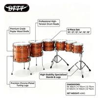 High Quality Poplar Wood Tom Drum Set 10 12 13 14 16 18 Inch with 28 Tube Electroplated Bracket Professional Percussion DFZ-H
