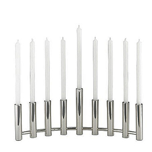 Metal Iron Sterling <b>Black</b> Menorah - Product Image 3