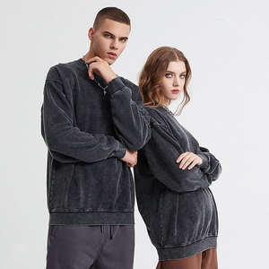 Sweat-shirt unisexe de qualité supérieure en gros, streetwear, lourd, délavé à l'acide, vente chaude, nouvelle arrivée, sweat-shirt délavé à l'acide pour hommes - Product Image 2
